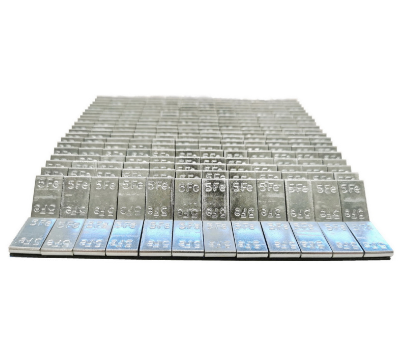 Груза клеевые "Fe" 5г*12 (50шт/кор.) тонкие, синий скотч, белая коробка 