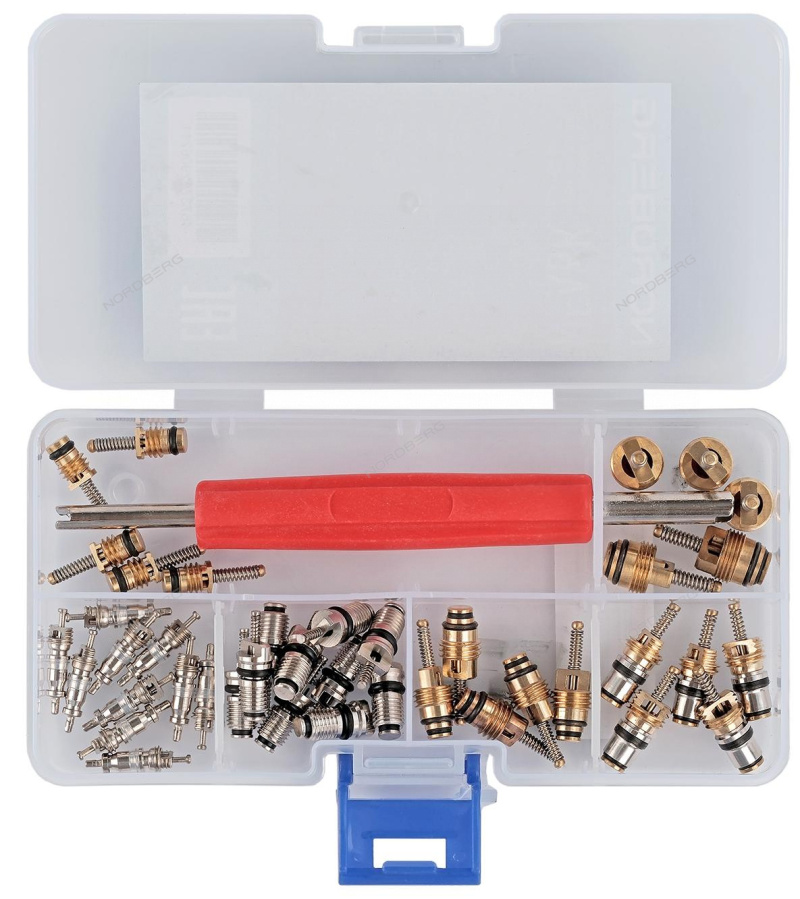 Набор ниппелей (золотников) для сервисных портов + унив. сервисный ключ NORDBERG NFA6K