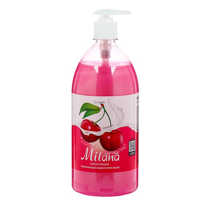 Крем-мыло жидкое увлажняющее "Milana спелая черешня" (флакон 1000мл)