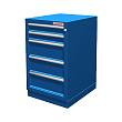 Тумба верстачная с 5 ящиками с напр. на развернутом подшипнике  600х500х820мм - синий  01.405L-5015